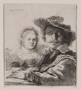 Saskia ile Otoportre by Rembrandt van Rijn