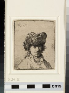 Kürk şapkalı otoportre by Rembrandt van Rijn