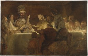Claudius Civilis yönetimindeki Batavianların Komplosu, c.1666 (tuval üzerine yağlı boya) by Rembrandt van Rijn