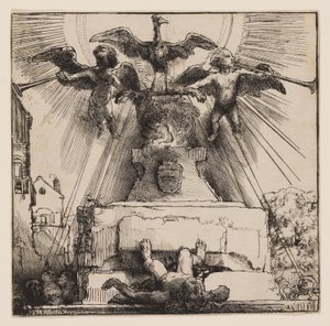 Phoenix veya Devrilen Heykel by Rembrandt Harmensz. van Rijn