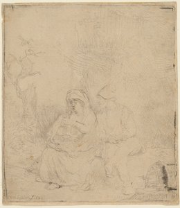Geri Kalanlar Mısır'a Uçuşta: Hafifçe Kazınmış by Rembrandt Harmensz. van Rijn