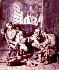 Burkulan Ayak (kalem ve mürekkep, kağıt üzerine sulu boya) by Rembrandt Harmensz. van Rijn