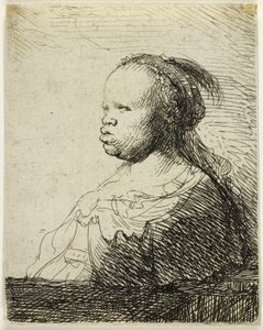 Beyaz Zenci, 1630 dolayları (kağıt üzerine gravür) by Rembrandt Harmensz. van Rijn
