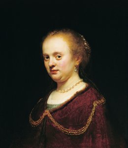 Altın Zincirli Genç Kadın by Rembrandt Harmensz. van Rijn