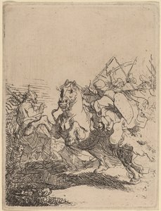 Bir Süvari Dövüşü by Rembrandt van Rijn