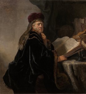Çalışma Masasında Oturan Bir Bilgin Çalışma Odasında Bir Bilgin by Rembrandt van Rijn