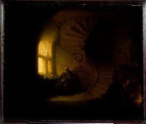 Meditasyonda bir filozof Resim Harmenszoon van Rijn dit Rembrandt (1606-1669) 1632 Güneş. 0,28x0,34 m Paris, Louvre Müzesi by Rembrandt van Rijn