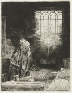 Çalışmasında bir alim by Rembrandt van Rijn
