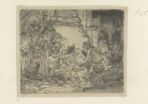 Çobanlara yardım: met de olielamp Seksen beş orijinal baskıdan oluşan koleksiyon (seri başlığı) by Rembrandt van Rijn