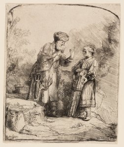 İbrahim ve İshak by Rembrandt van Rijn