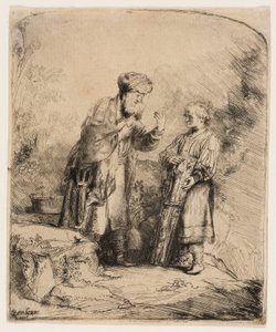 İbrahim ve İshak by Rembrandt van Rijn