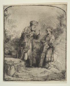 İbrahim ve İshak, 1645. by Rembrandt van Rijn