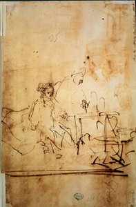Ahaşveroş, Haman ve Ester, 17. yüzyıl by Rembrandt van Rijn