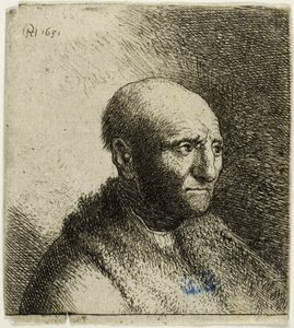 Kürk Pelerinli Kel Adam: Göğüs by Rembrandt van Rijn
