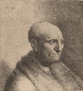 Kürk Pelerinli Kel Adam, c. 1630. by Rembrandt van Rijn
