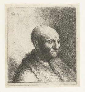 Kürk pelerinli kel adam: büstü by Rembrandt van Rijn