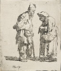 Dilenci Adam ve Dilenci Kadın sohbeti, 1630 by Rembrandt van Rijn
