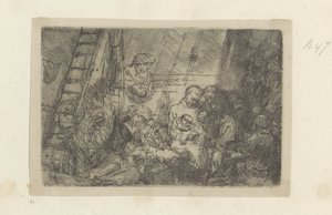Besnijdenis in de stal Seksen beş orijinal baskının toplanması (seri başlığı) by Rembrandt van Rijn