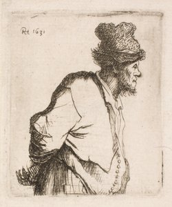 Elleri sırtında çiftçi by Rembrandt van Rijn
