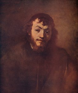 Kafatası Olan Sakallı Genç Adam Büstü, 1663 by Rembrandt van Rijn
