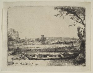 Büyük Tekneli ve Köprülü Kanal, 1650. by Rembrandt van Rijn