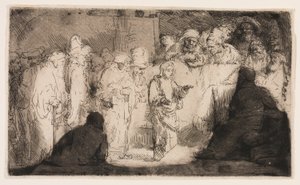 Doktorlarla İtiraz Eden İsa: Bir Eskiz by Rembrandt van Rijn