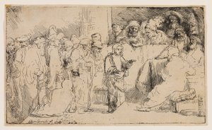 Doktorlarla İtiraz Eden İsa: Bir Eskiz by Rembrandt van Rijn