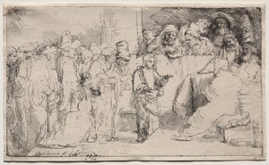 Doktorlarla İtiraz Eden İsa: Bir Eskiz by Rembrandt van Rijn