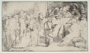 İsa Doktorlarla Tartışıyor, bir eskiz, 1652. by Rembrandt van Rijn