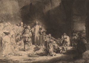 İsa, Yüz Guilder Baskısını Vaaz Eder, c. 1649. by Rembrandt van Rijn