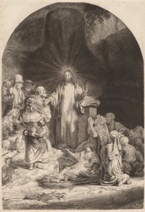 Yüz Guilder Baskısından Mesih Vaazı ve Şifa Parçası, c. 1649. by Rembrandt van Rijn