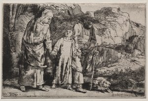İsa Ebeveynleriyle Tapınaktan Dönerken, 1654. by Rembrandt van Rijn