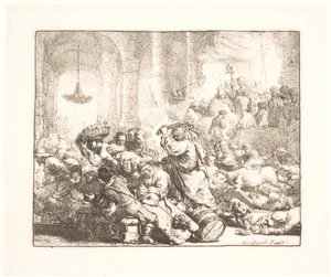 İsa sarrafları tapınaktan sürüyor by Rembrandt van Rijn
