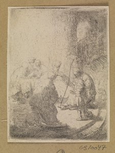 Çocukken İsa ve yazıcılar. Küçük tabak by Rembrandt van Rijn