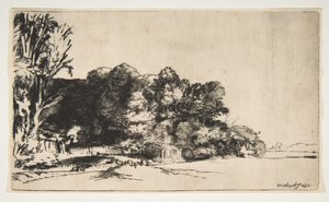 Manzaralı Ağaç Kümesi, 1652. by Rembrandt van Rijn