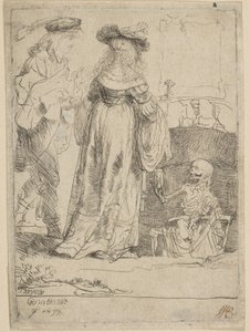 Evli Bir Çiftin Açık Mezardan Görünen Ölüm, 1639. by Rembrandt van Rijn
