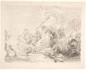 büyük aslan avı by Rembrandt van Rijn