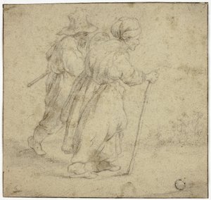 Yaşlı Köylü Çift by Rembrandt van Rijn