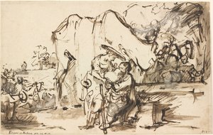 Kuyuda Eliezer ve Rebecca by Rembrandt van Rijn