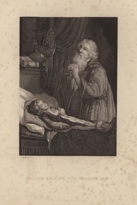 İlyas Dul Kadının Oğlunu Yetiştiriyor by Rembrandt van Rijn