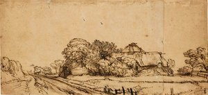 Bir Yolun Yanındaki Çiftlik Binaları, 17. yüzyılın ortalarında, by Rembrandt van Rijn