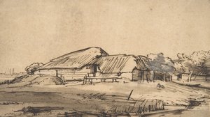 Çiftlik Binaları Grubu, ca. 1648-52. by Rembrandt van Rijn