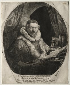 Jan Uytenbogaert, Göstericilerin Vaizi, 1635. by Rembrandt van Rijn