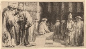 Sinagogdaki Yahudiler by Rembrandt van Rijn