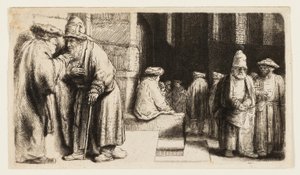 Sinagogdaki Yahudiler by Rembrandt van Rijn