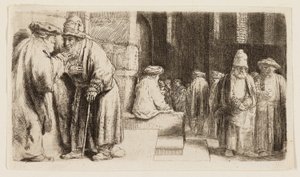 Sinagogdaki Yahudiler by Rembrandt van Rijn