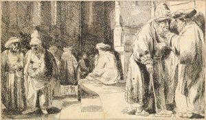 Sinagogdaki Yahudiler by Rembrandt van Rijn