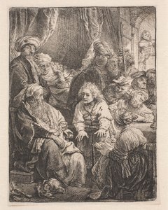 Yusuf rüyalarını anlatır by Rembrandt van Rijn