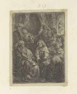 Yusuf rüyalarını anlatır Recueil de quatre-vingt-cinq orijinalleri estampes (seri başlığı) by Rembrandt van Rijn