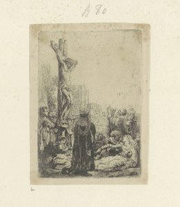 Kruisiging: kleine plaat Seksen beş orijinal baskının toplanması (seri başlığı) by Rembrandt van Rijn